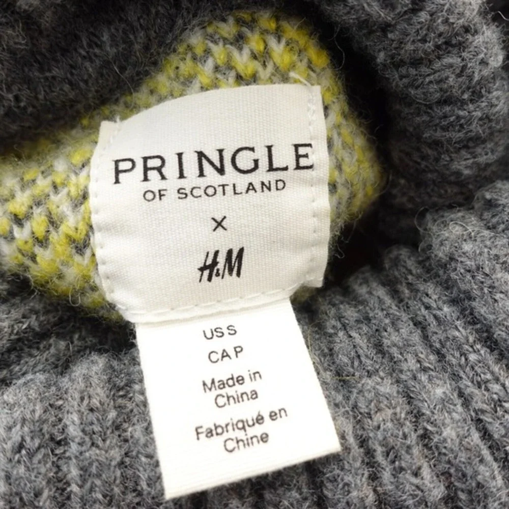 PRINGLE OF SCOTLAND x H&M Sweater Small Argyle Scottish Wool Roll Oversize Tunic - Picture 4 of 13